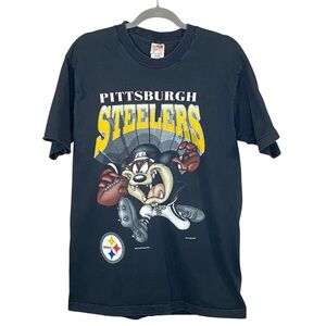 Pittsburgh Steelers Vtg 1997 TAZ Graphic T-Shirt Men’s SZ LG Warner Bros Calab